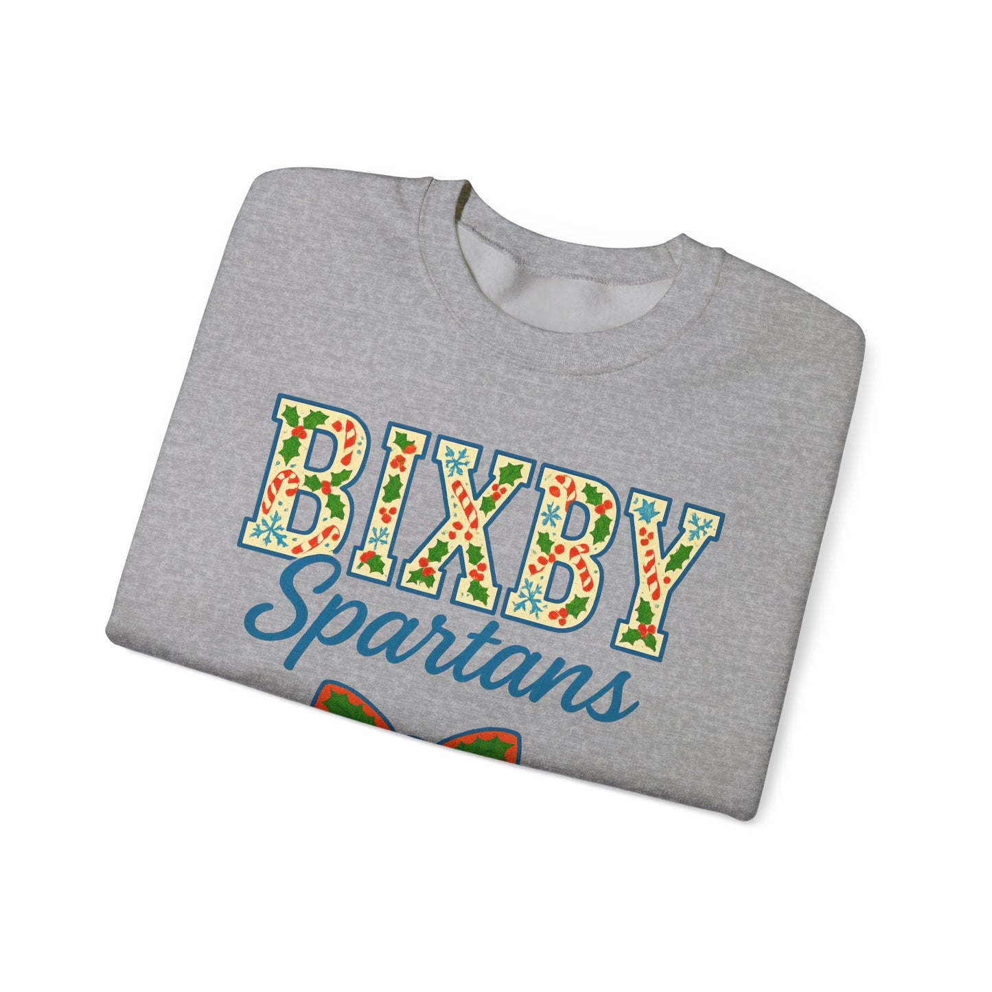 Bixby Spartans Christmas Vibes Gildan Sweatshirt