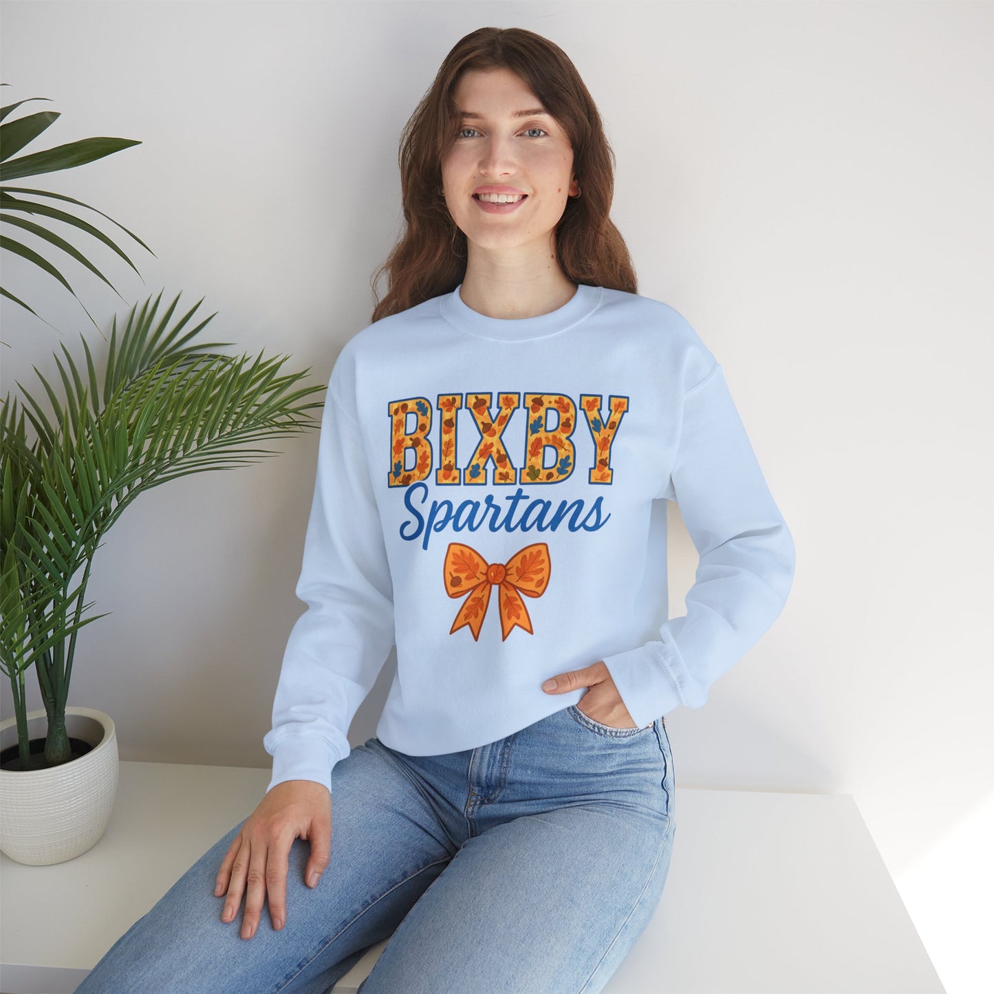Bixby Spartans Fall Vibes Gildan Sweatshirt