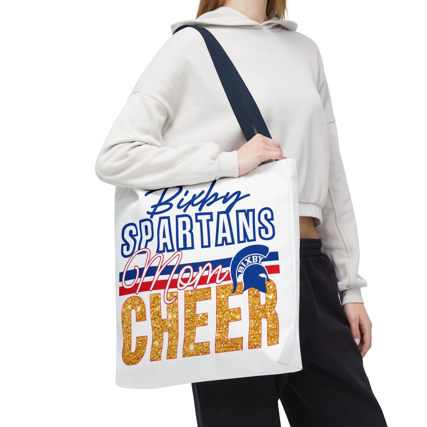 Bixby Spartans Cheer Mom Polyester Tote Bag