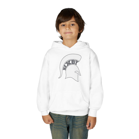 Spartan White Logo Youth Gildan Hoodie