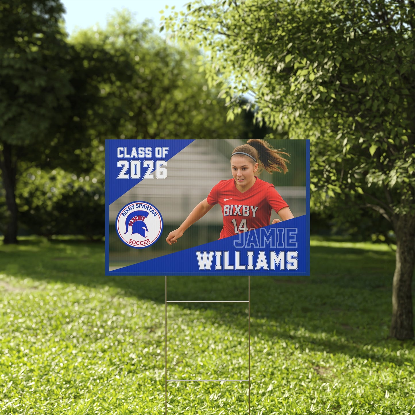 Bixby Spartan Soccer Yard Sign