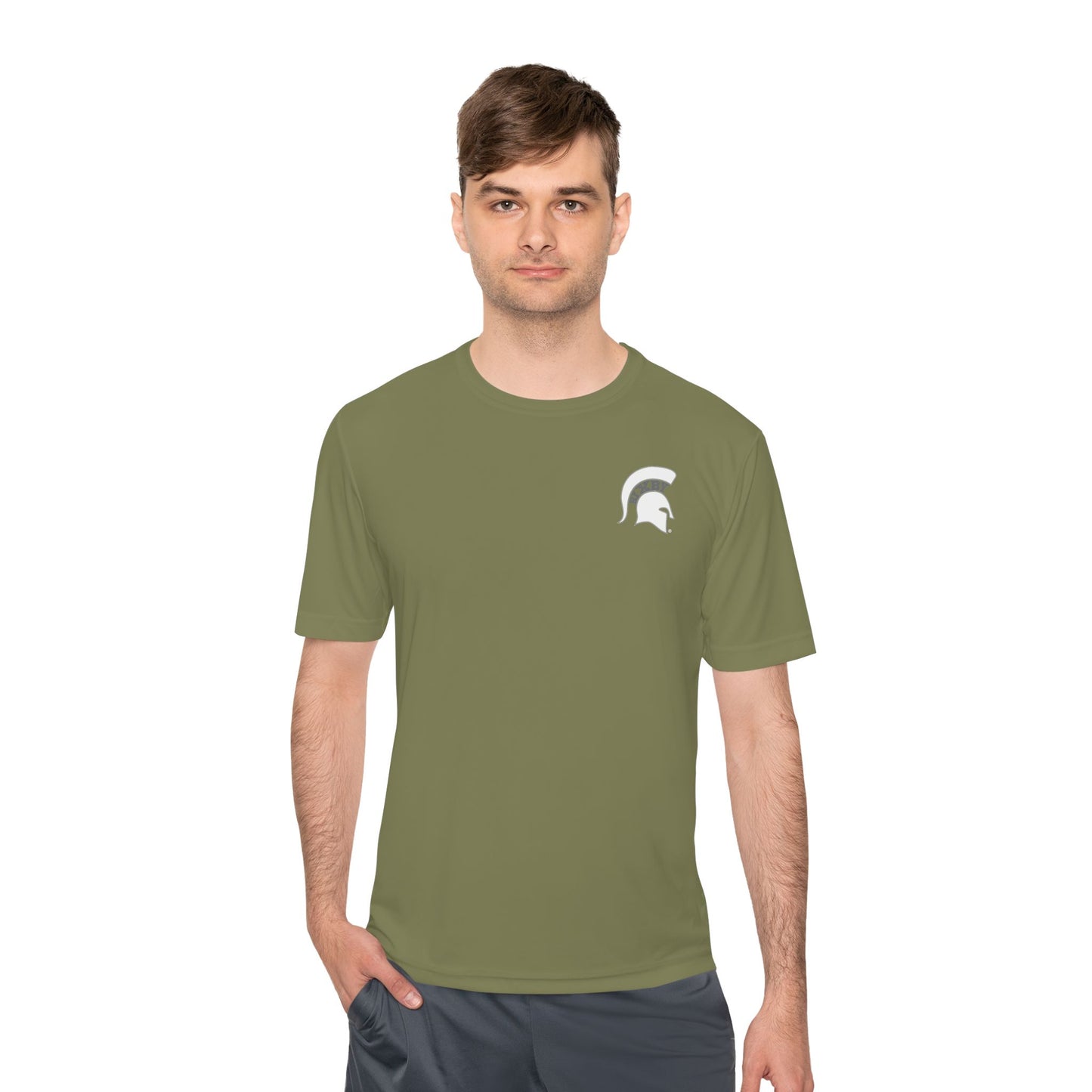Spartan White Logo Adult Sport-Tek Tee