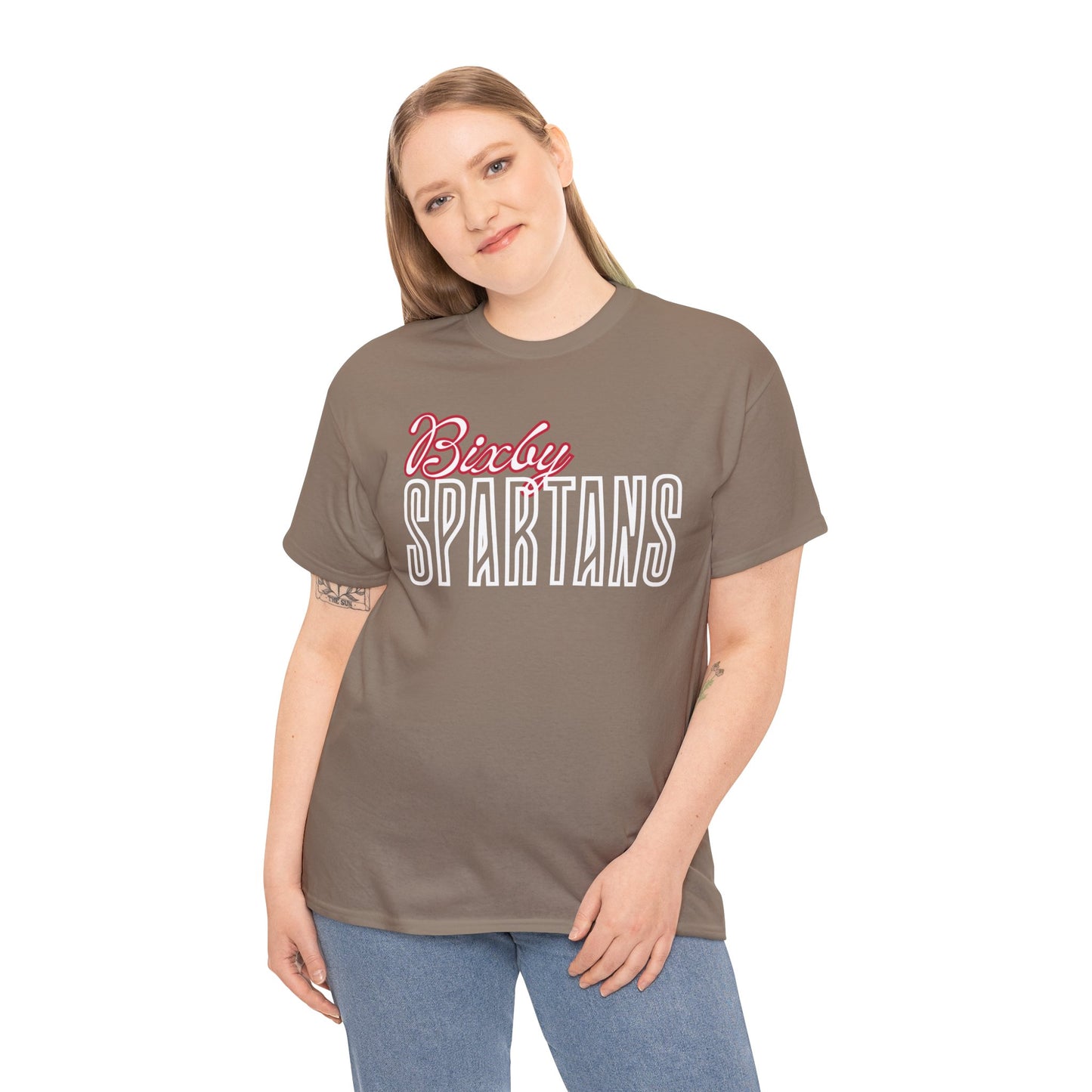 Bixby Spartans Cursive Gildan Tee