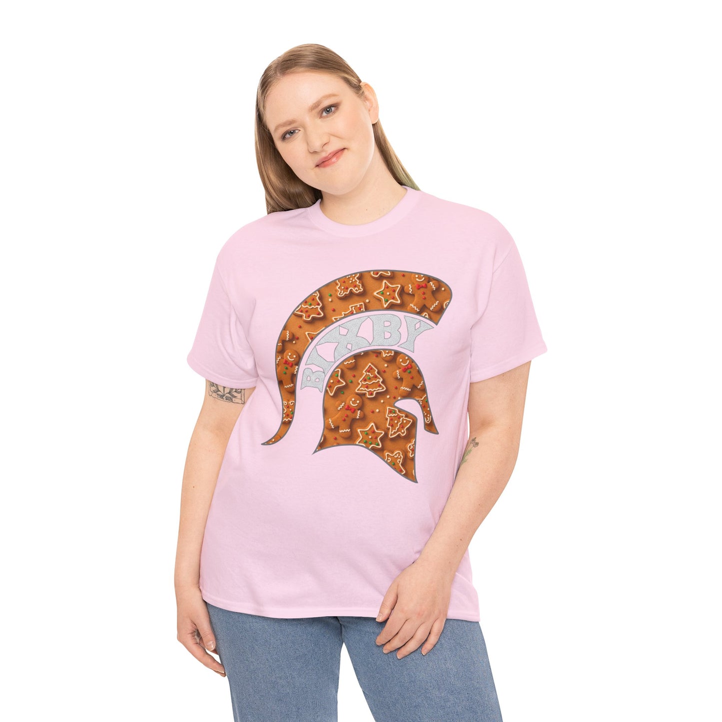 Bixby Spartan Gingerbread Helmet Gildan Tee