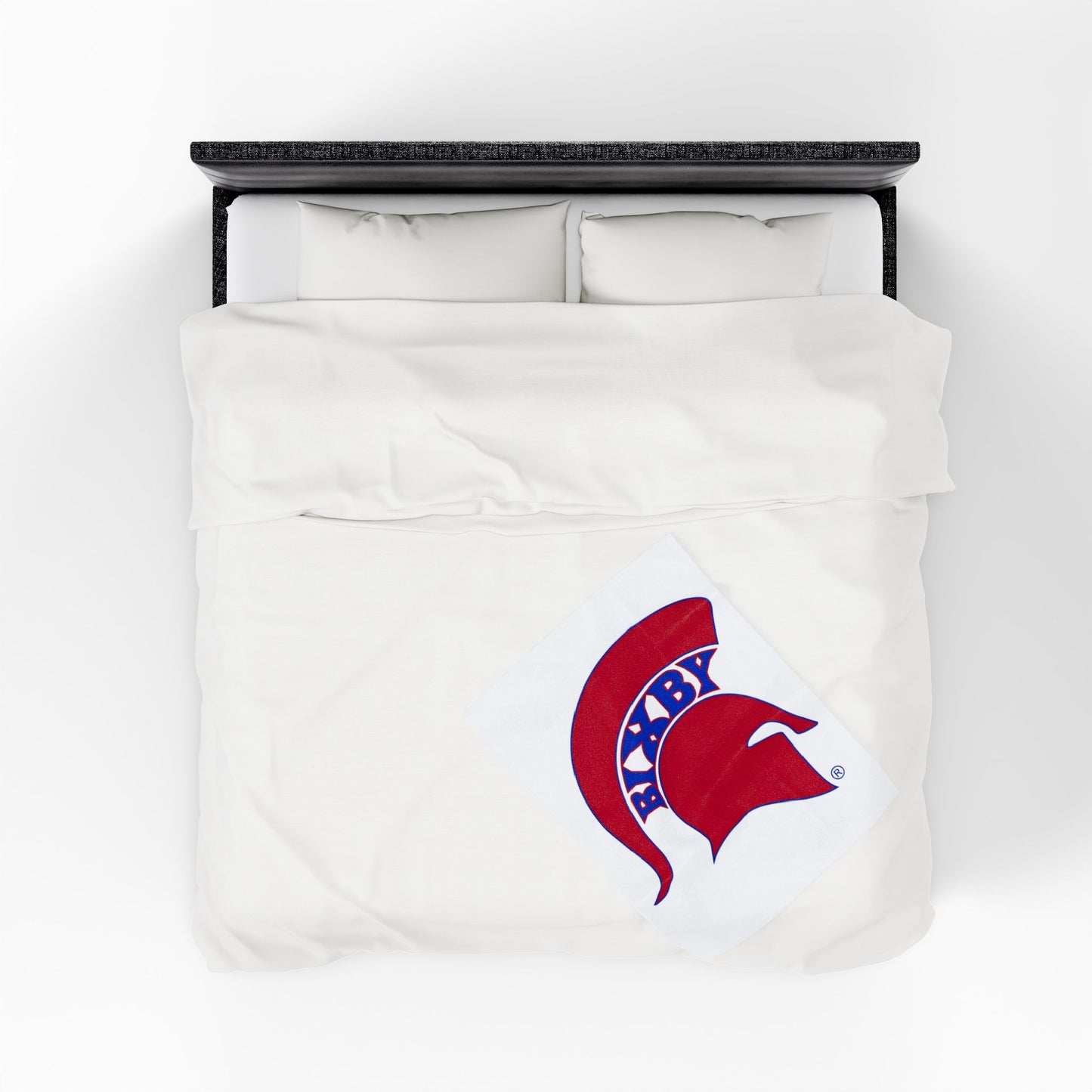 Spartan Red Logo Velveteen Plush Blanket
