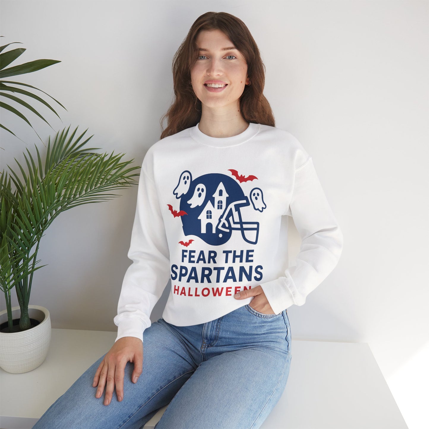 Fear The Spartans Halloween Gildan Sweatshirt