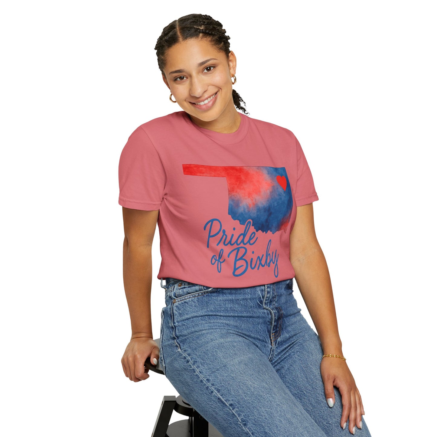 Pride of Bixby OK Watercolor Comfort Colors Tee
