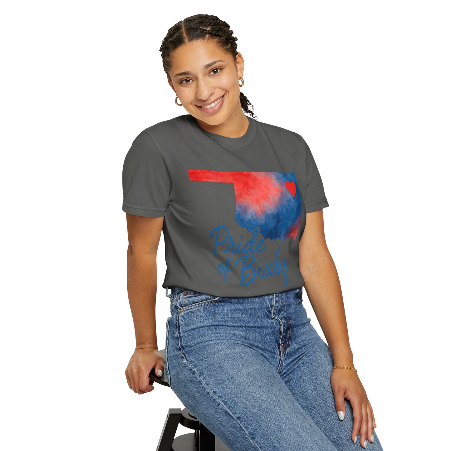 Pride of Bixby OK Watercolor Comfort Colors Tee