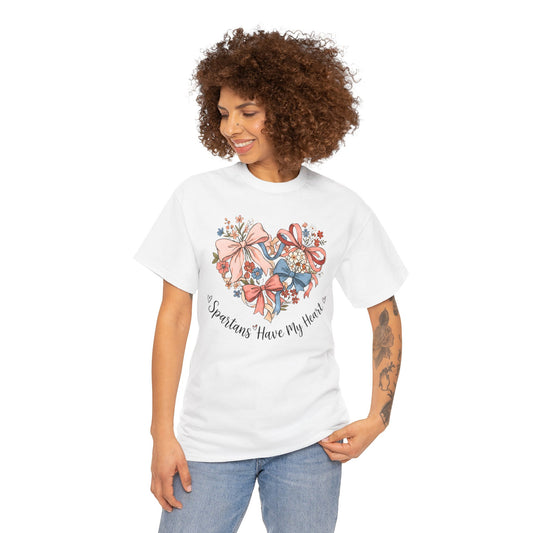 Spartans Have My Heart Floral Gildan Tee