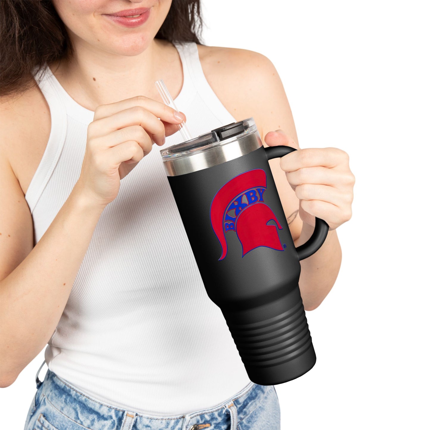 Spartan Red Logo 40 Ounce Insulated Travel Mug