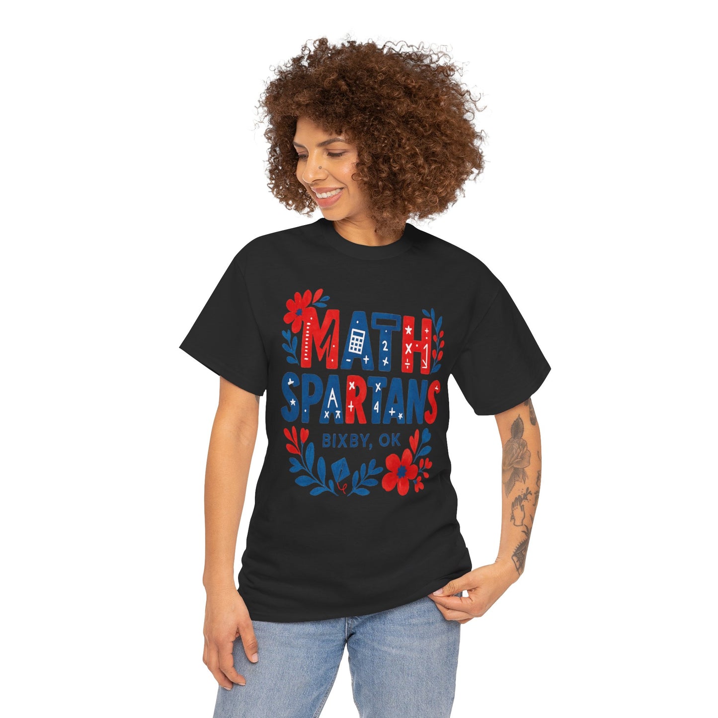 Floral Math Spartan Gildan Tee