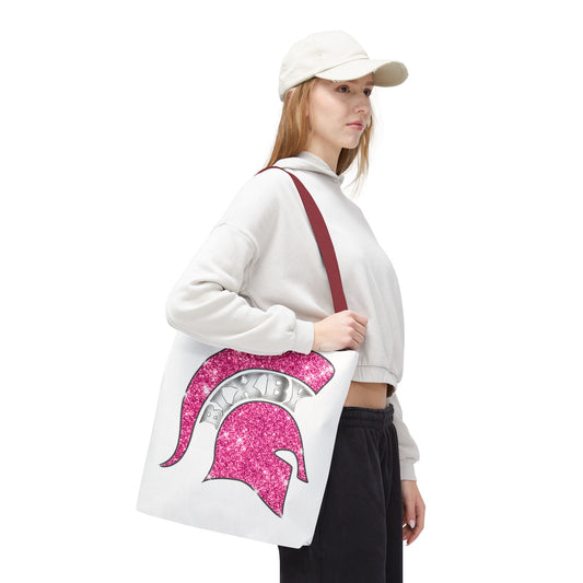 Bixby Spartans Pink Bling Polyester Tote Bag