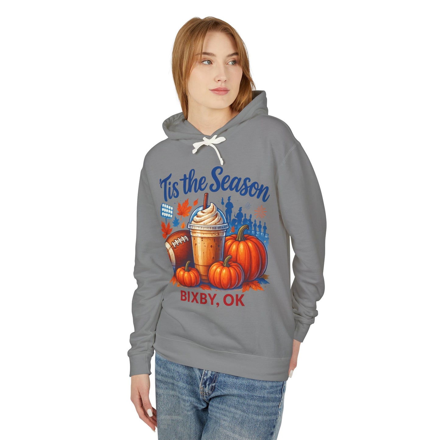 Bixby Football Mom Pumpkin Spice Comfort Colors Hoodie