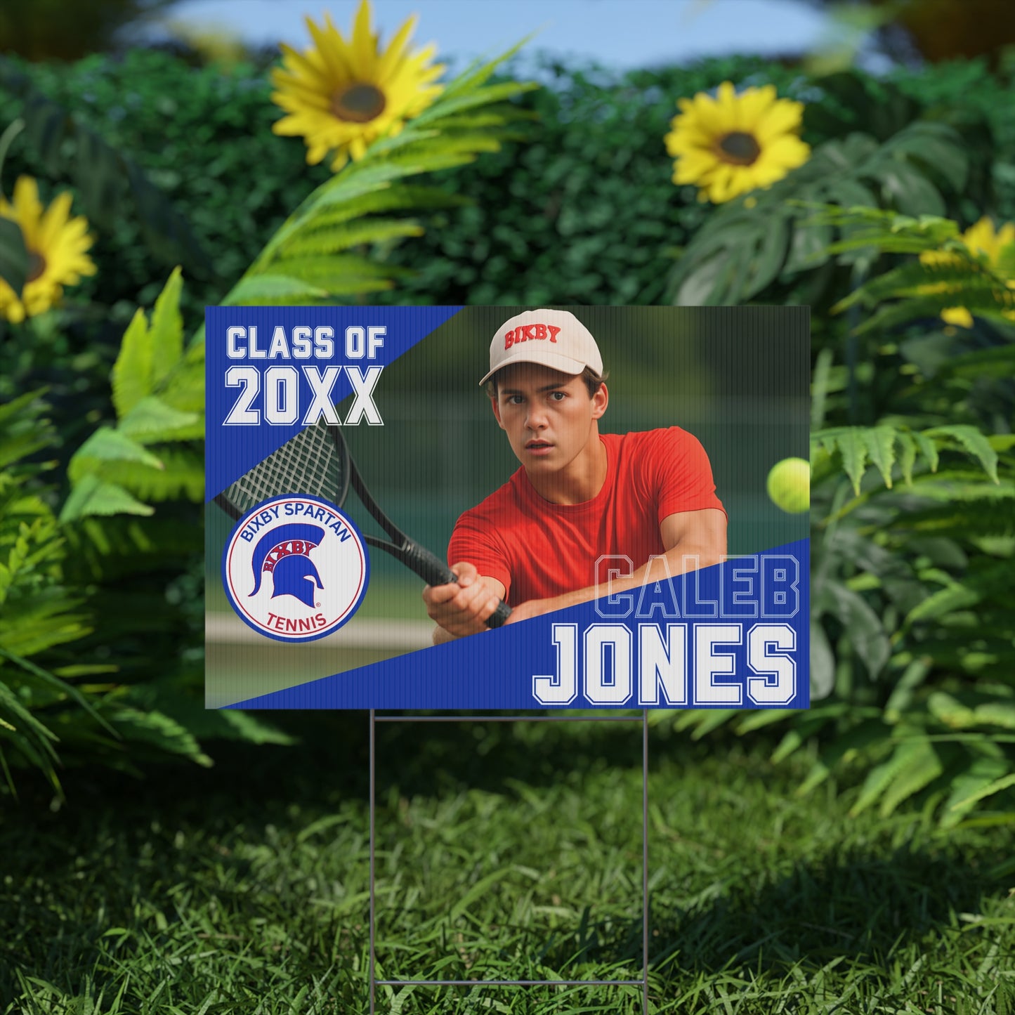 Bixby Spartan Tennis Yard Sign