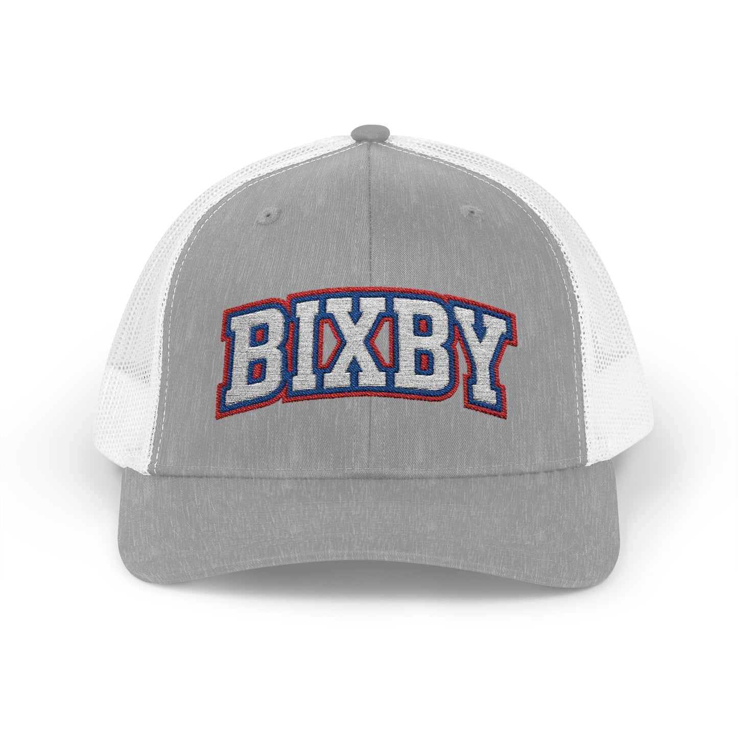 Bixby White Athletic Letter Embroidered Trucker Snapback