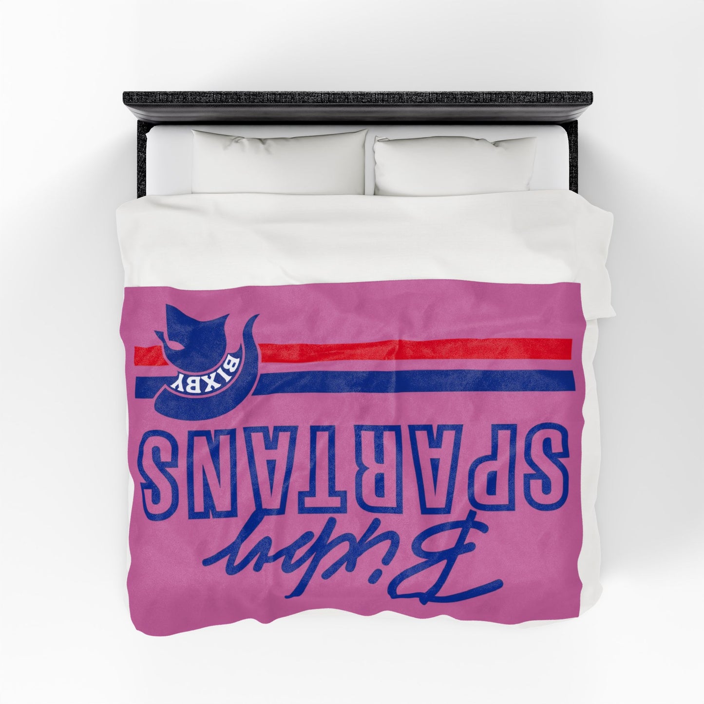 Bixby Spartans Pink Velveteen Plush Blanket