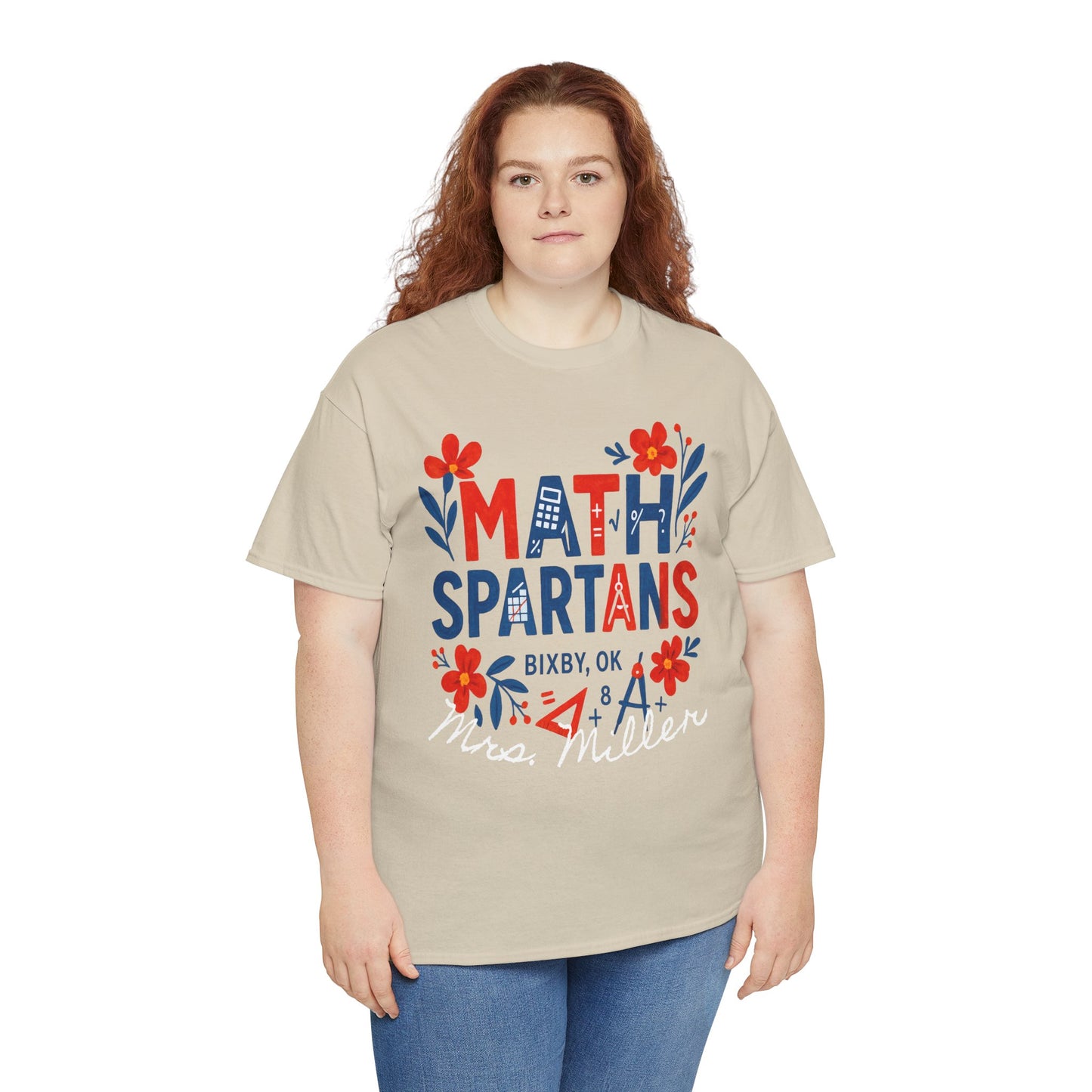 Floral Spartan Math Personalized Gildan Tee