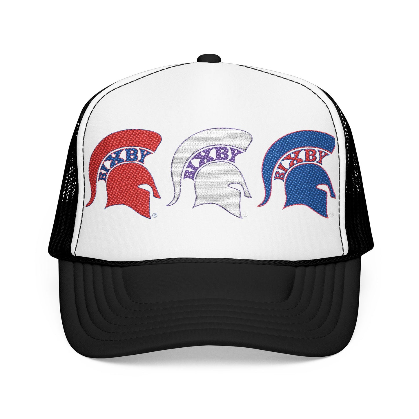Bixby Spartan Red, White and Blue Embroidered Foam Trucker Hat