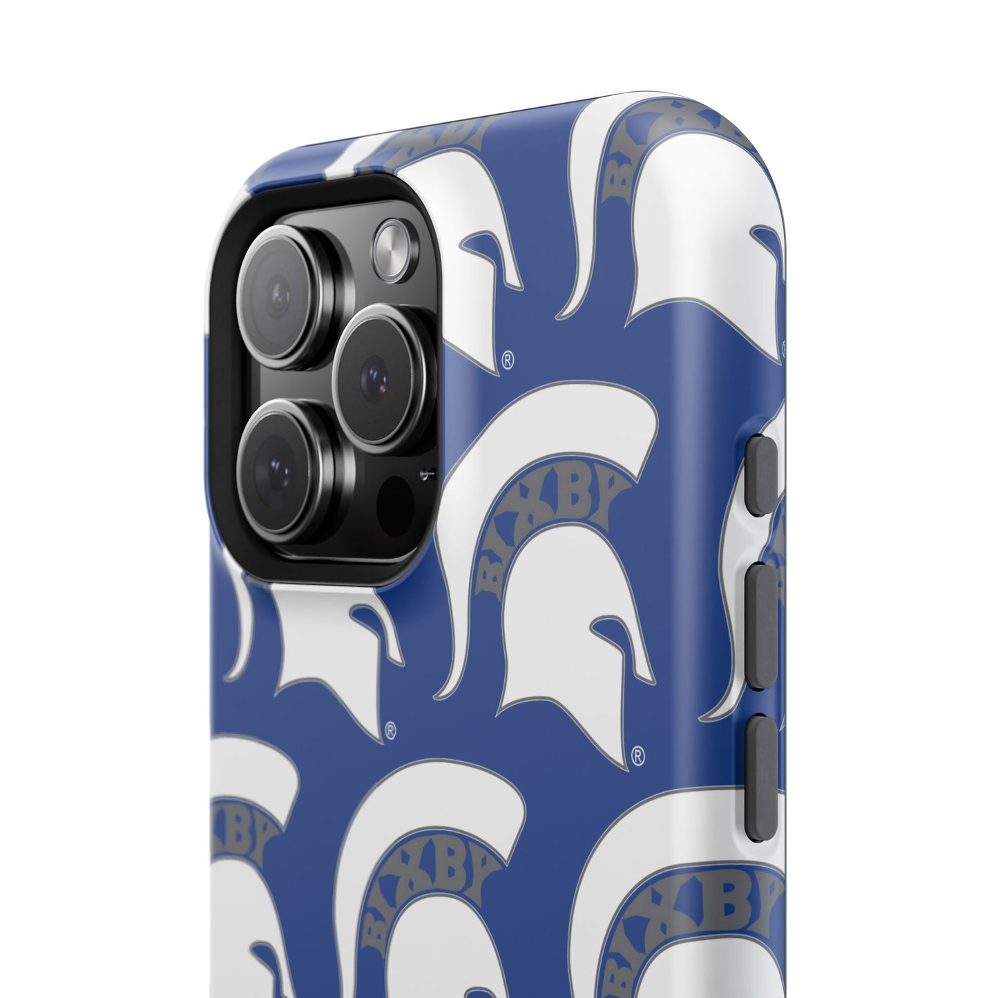 Bixby Spartan White Logo Impact Resistant iPhone Case