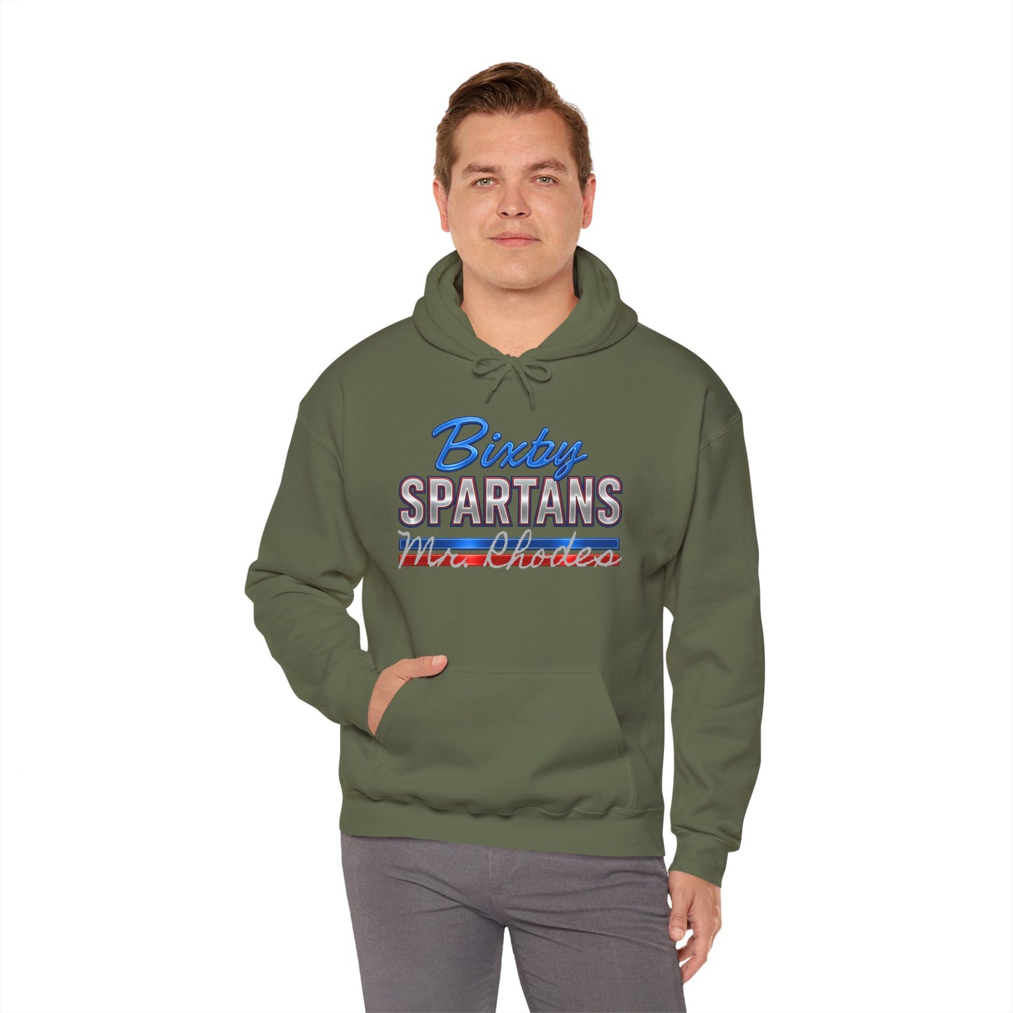 Personalized Bixby Spartans Metallic Gildan Hoodie