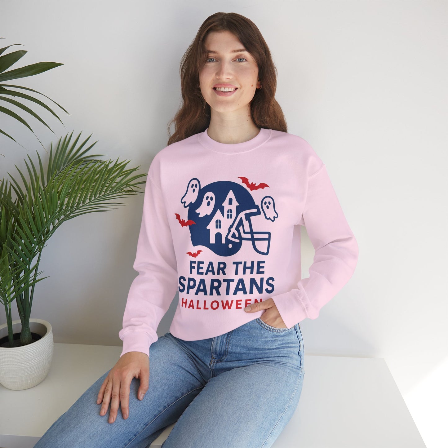 Fear The Spartans Halloween Gildan Sweatshirt