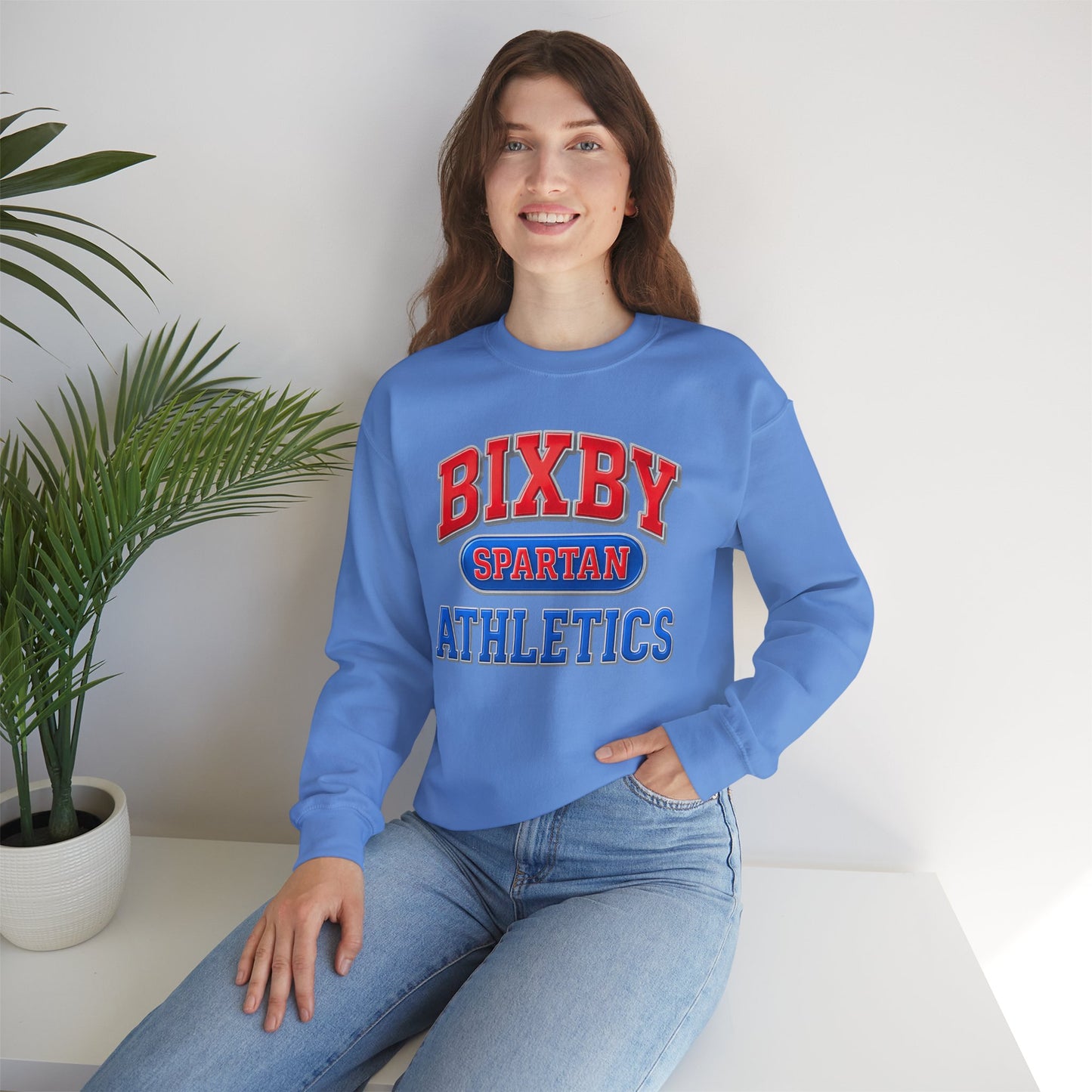 Bixby Spartan Athletics Metallic Gildan Sweatshirt