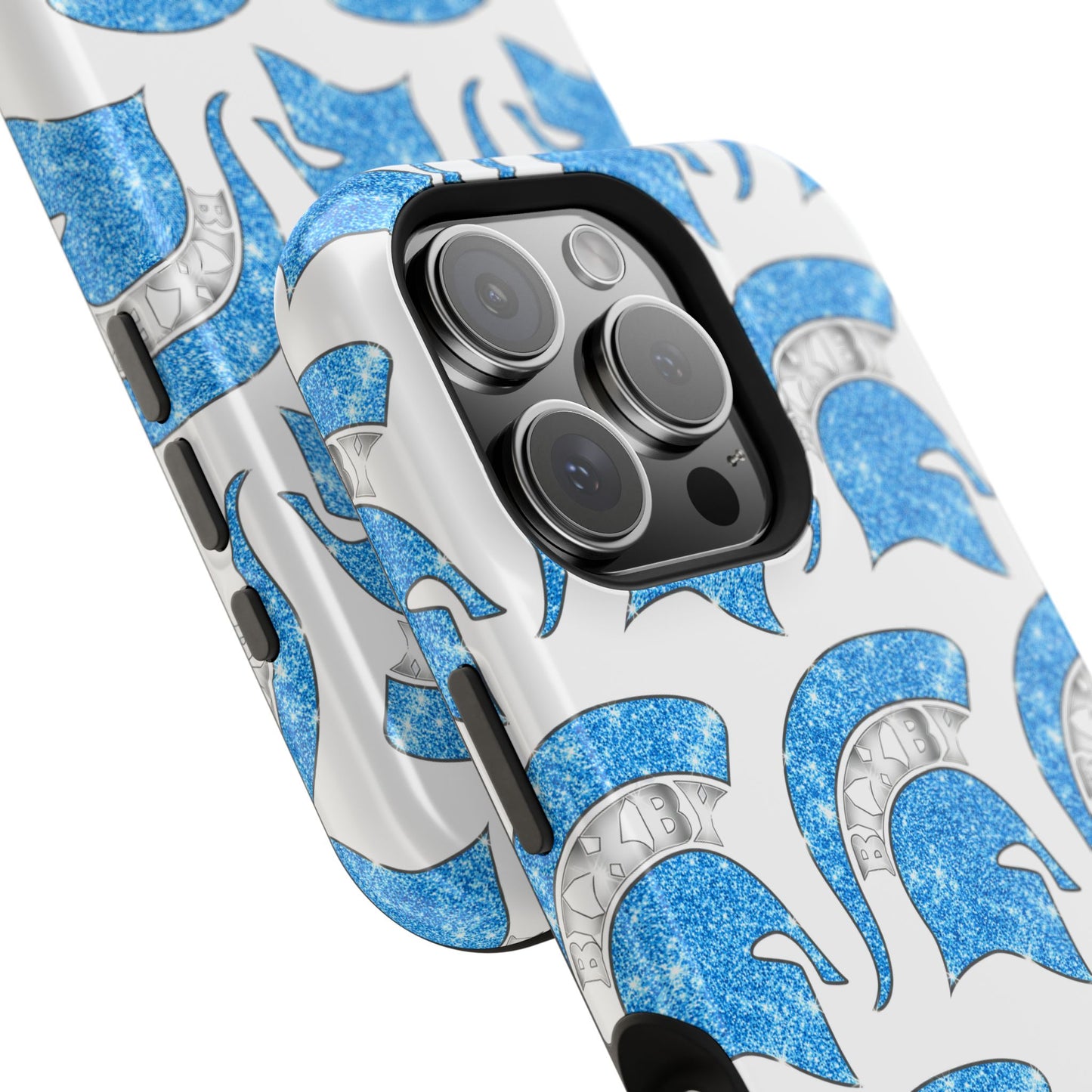Bixby Spartan Blue Bling Logo Impact Resistant iPhone Case