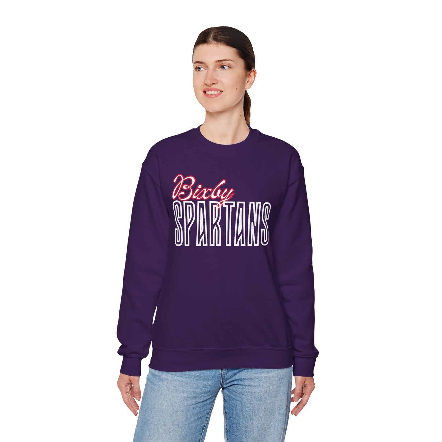 Bixby Spartans Cursive Gildan Sweatshirt