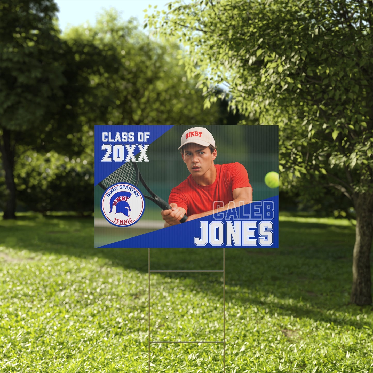 Bixby Spartan Tennis Yard Sign