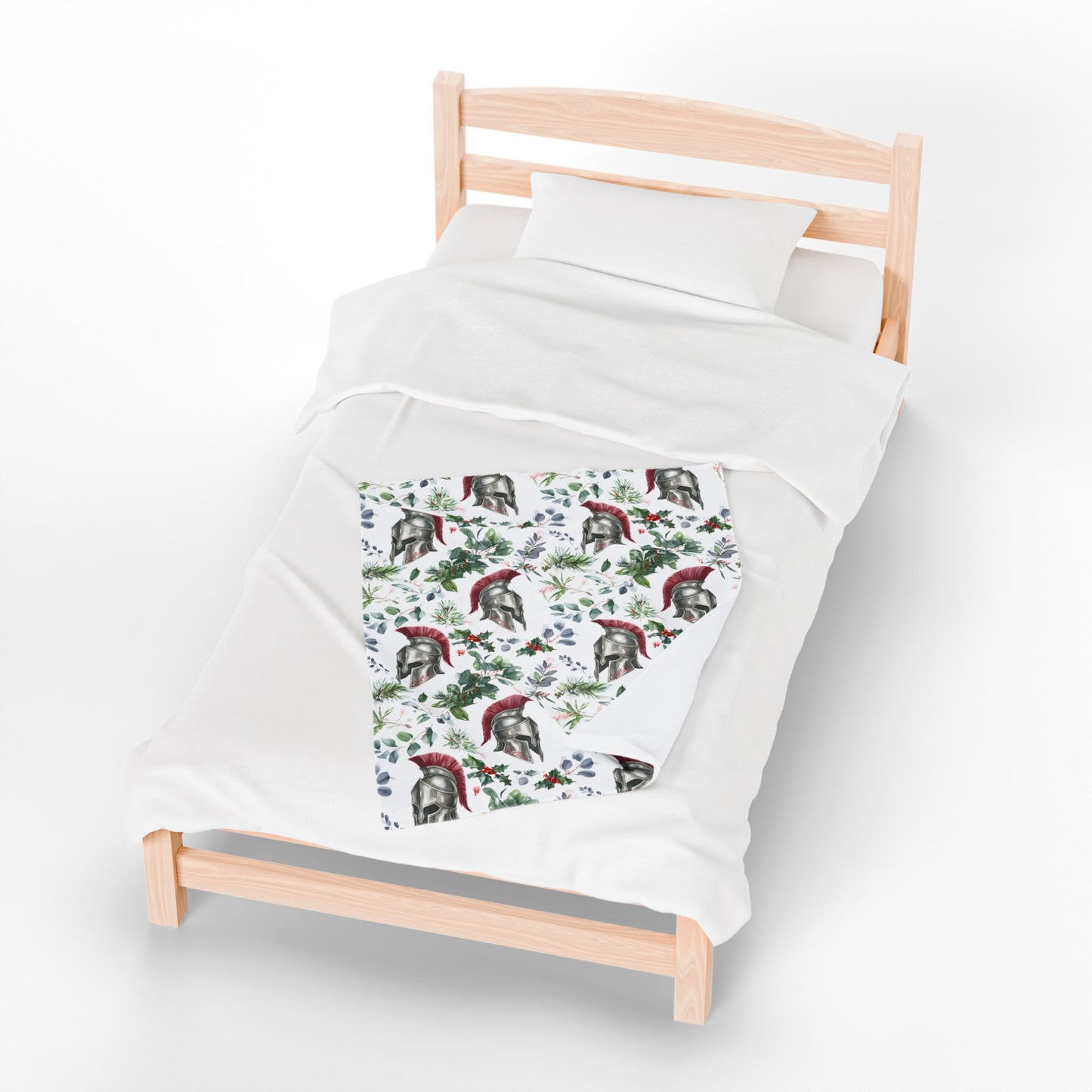 Spartan Christmas Floral Velveteen Plush Blanket