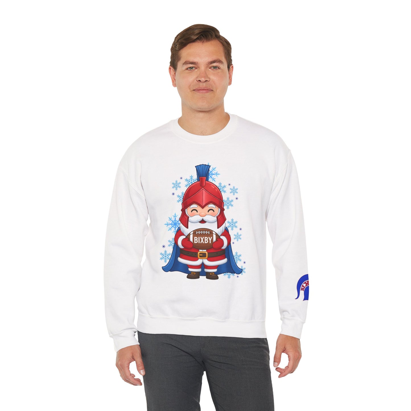 Spartan Football Santa Gildan Sweatshirt With Sleeve Print
