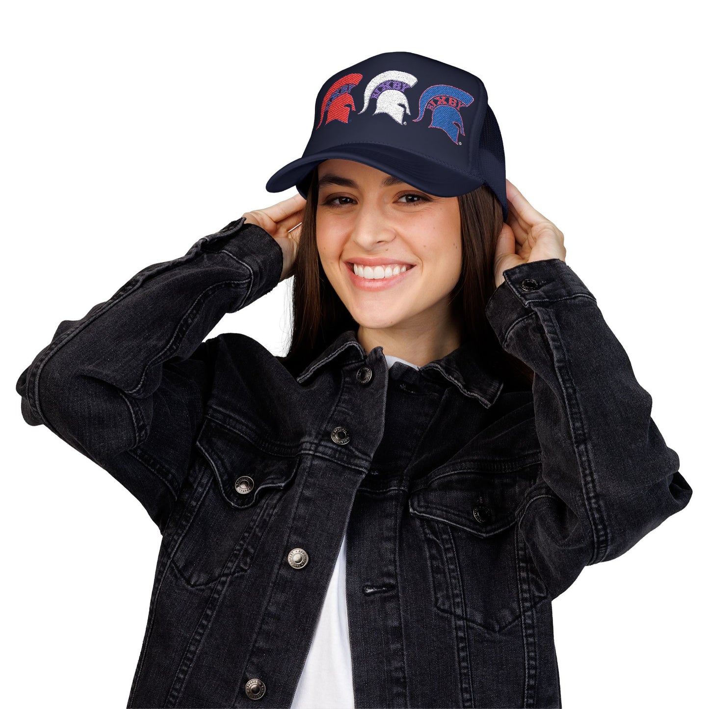 Bixby Spartan Red, White and Blue Embroidered Foam Trucker Hat