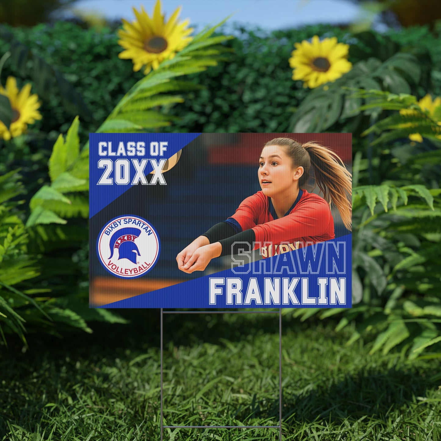Bixby Spartan Volleyball Yard Sign