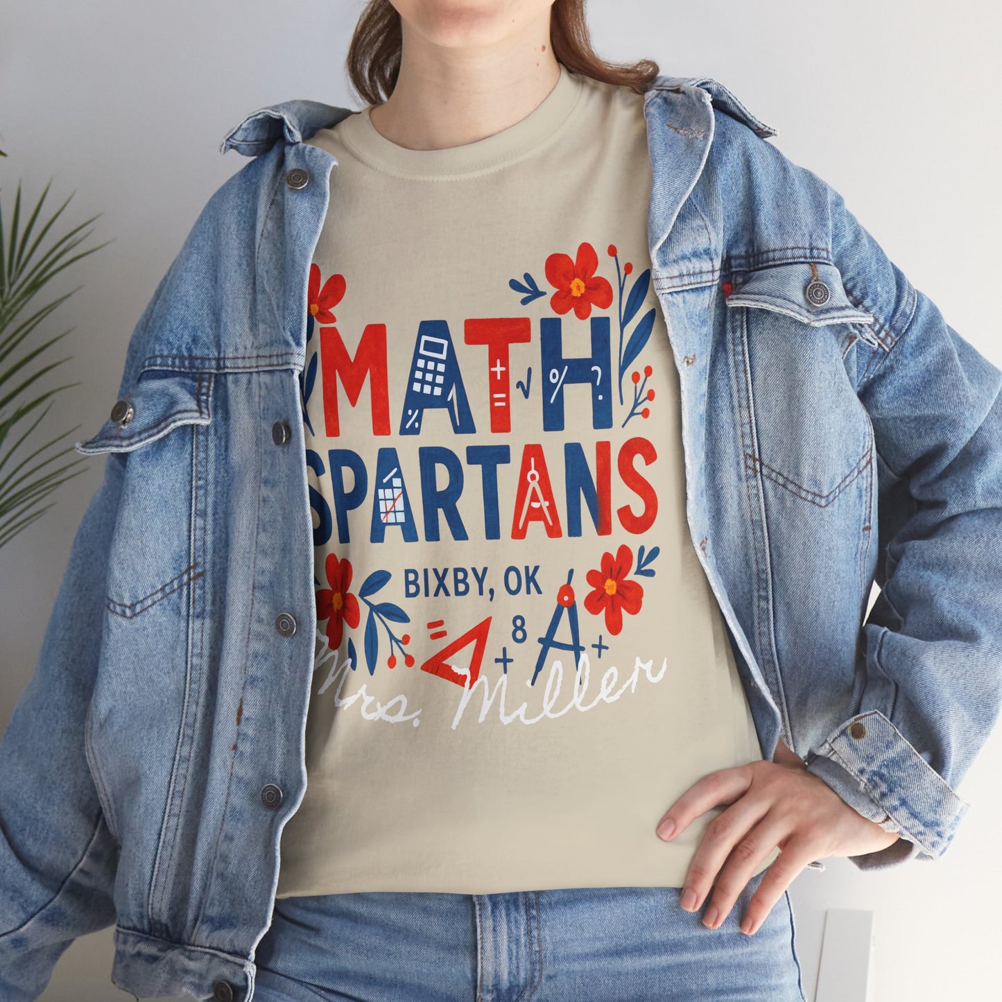 Floral Spartan Math Personalized Gildan Tee