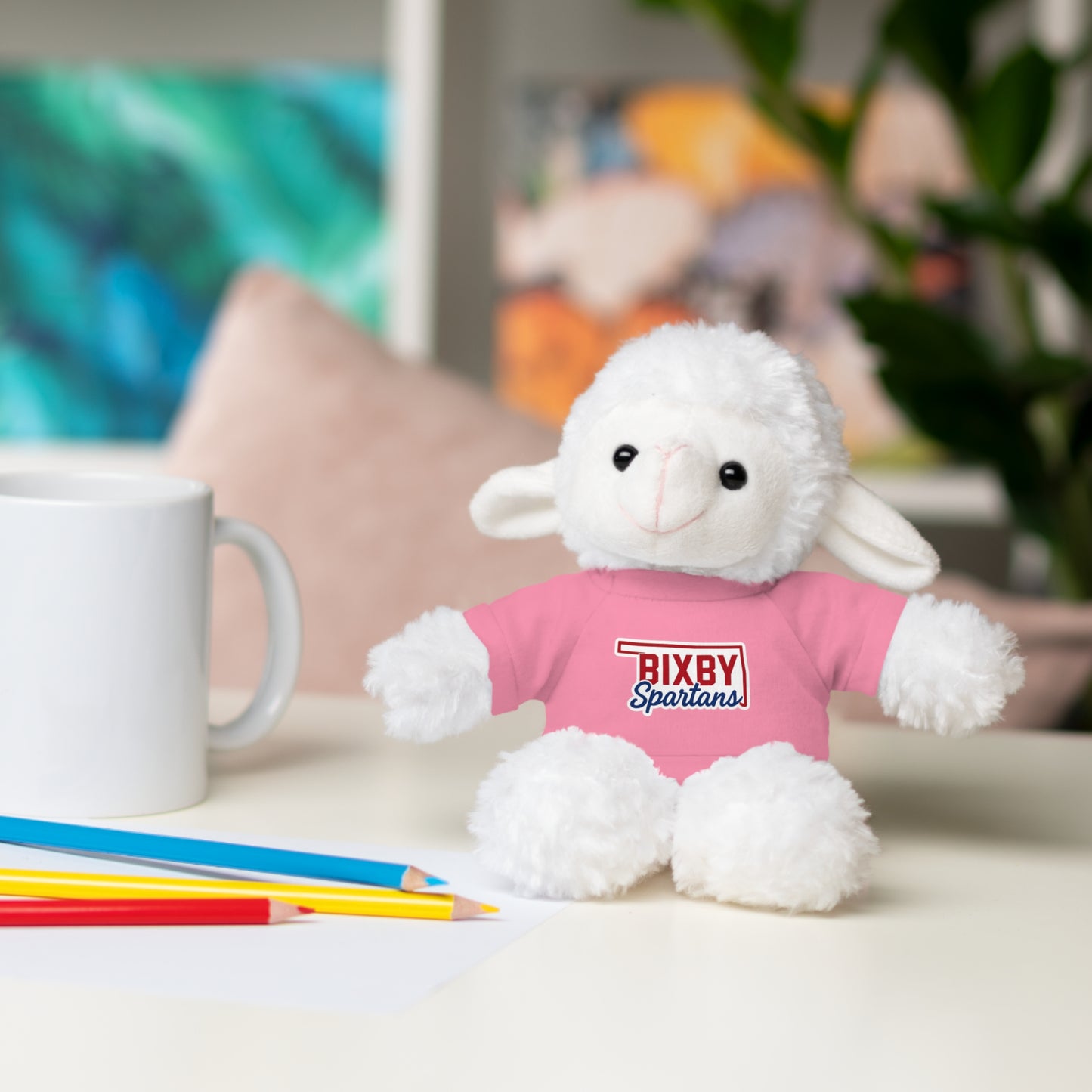 Bixby Oklahoma Spartan Stuffed Animal Logo
