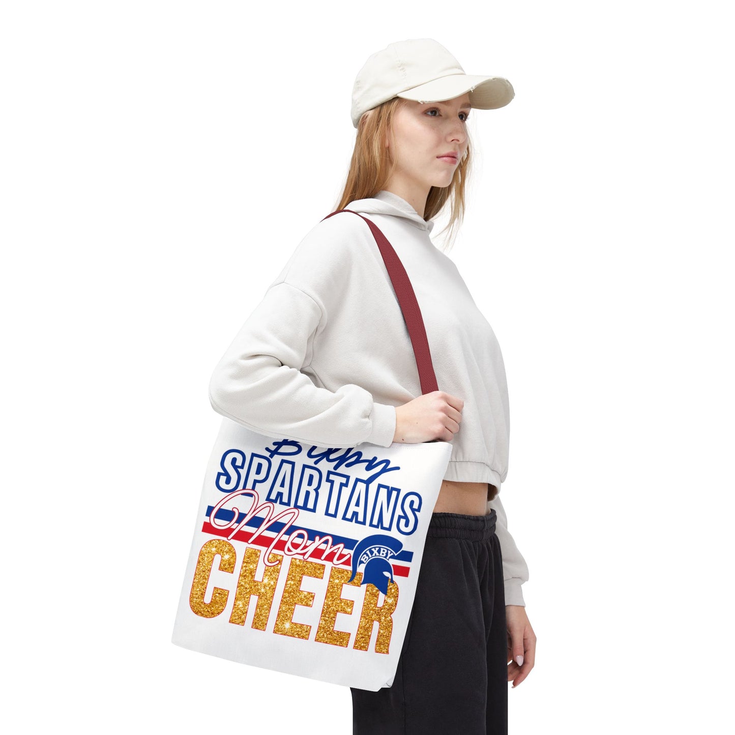 Bixby Spartans Cheer Mom Polyester Tote Bag