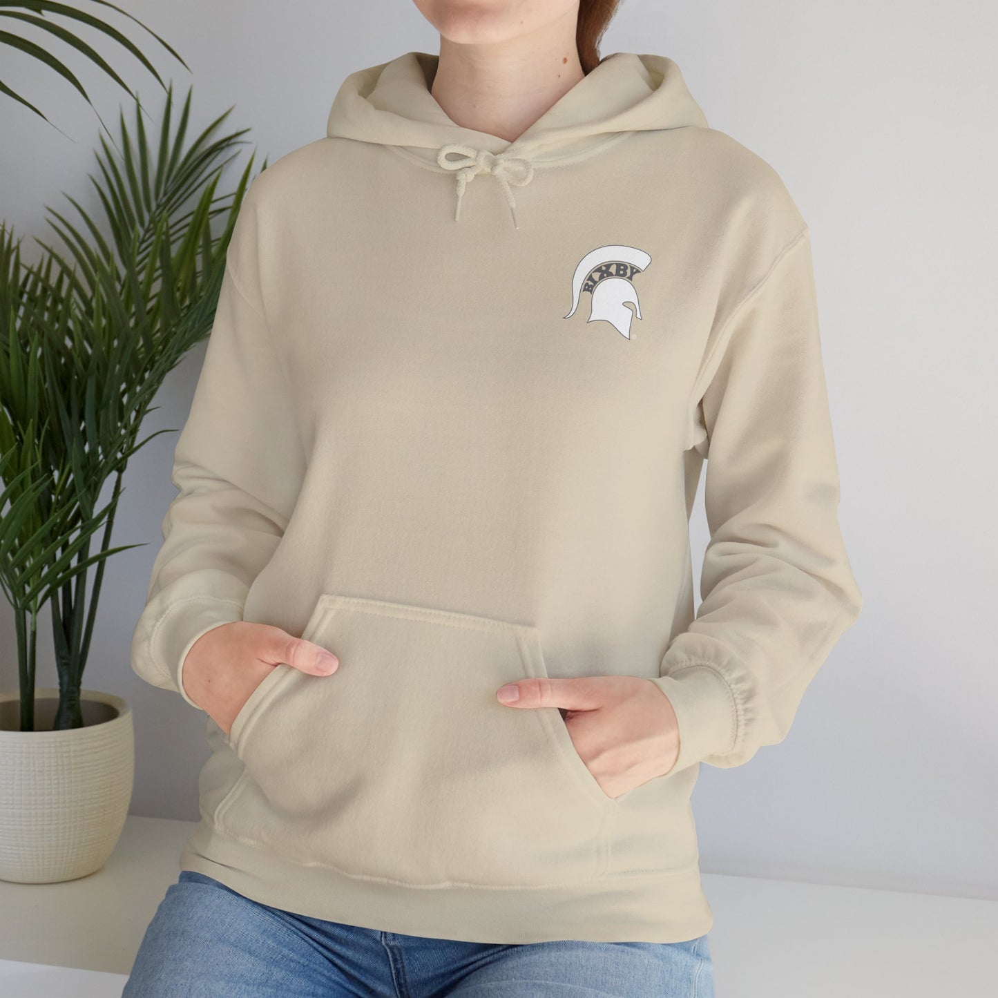 Spartan White Logo Gildan Hoodie