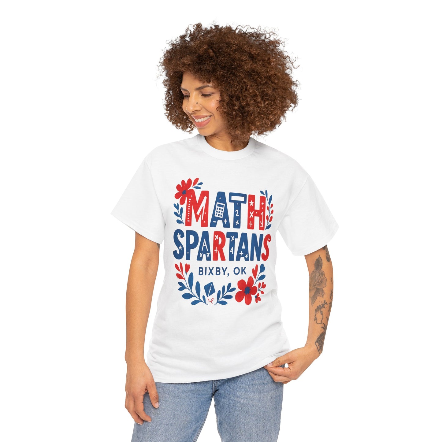 Floral Math Spartan Gildan Tee
