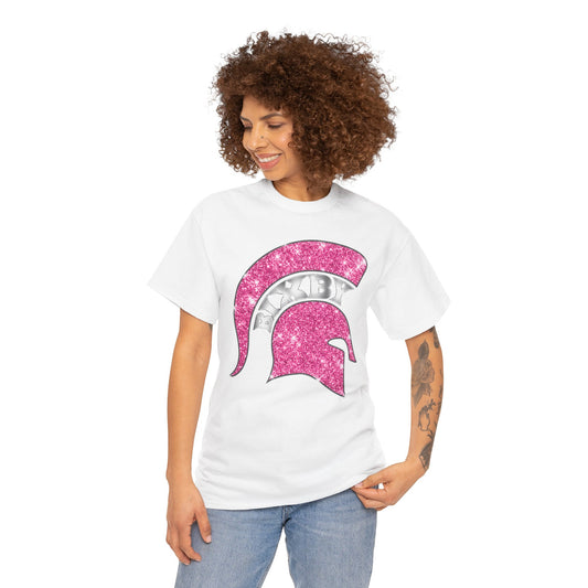 Bixby Spartan Pink Helmet Bling Gildan Tee