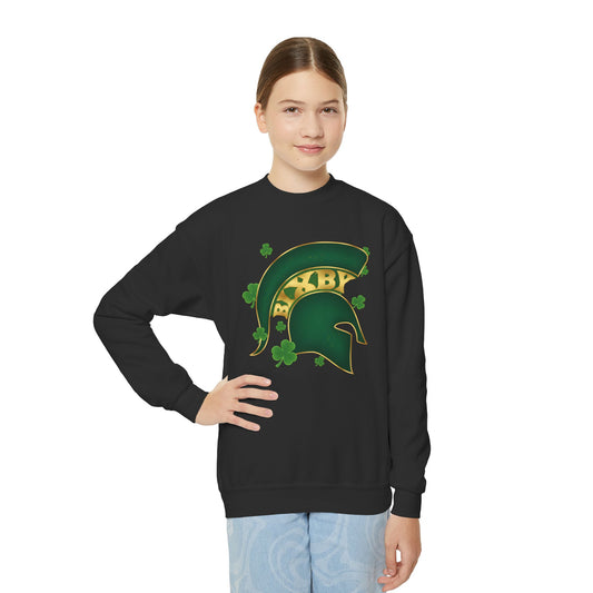 St. Patty's Good Luck Spartan Helmet Youth Sweatshirt
