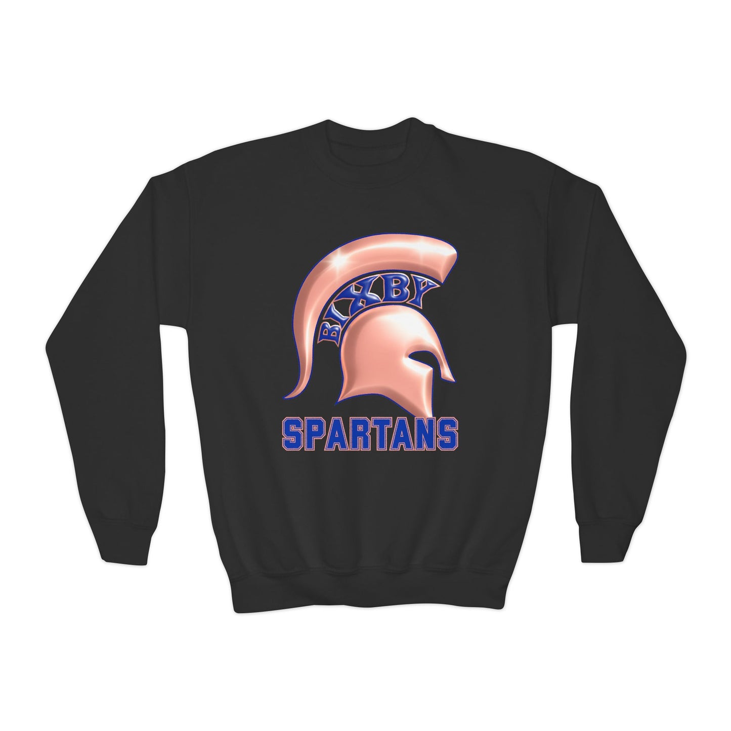 Bixby Spartan Metallic Rose Gold Youth Gildan Sweatshirt