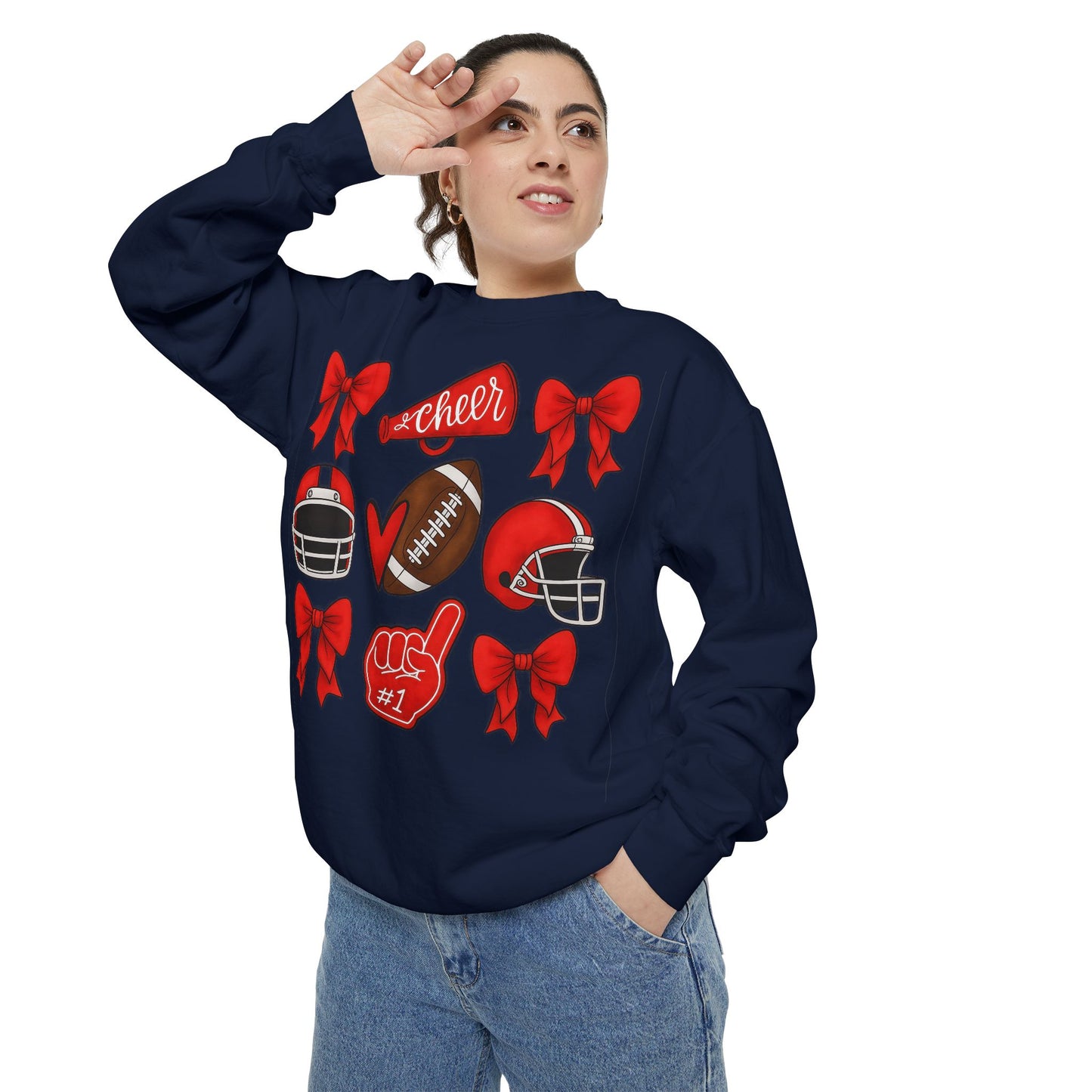 Bixby Spartan Cheer & Football Comfort Colors Sweatshirt