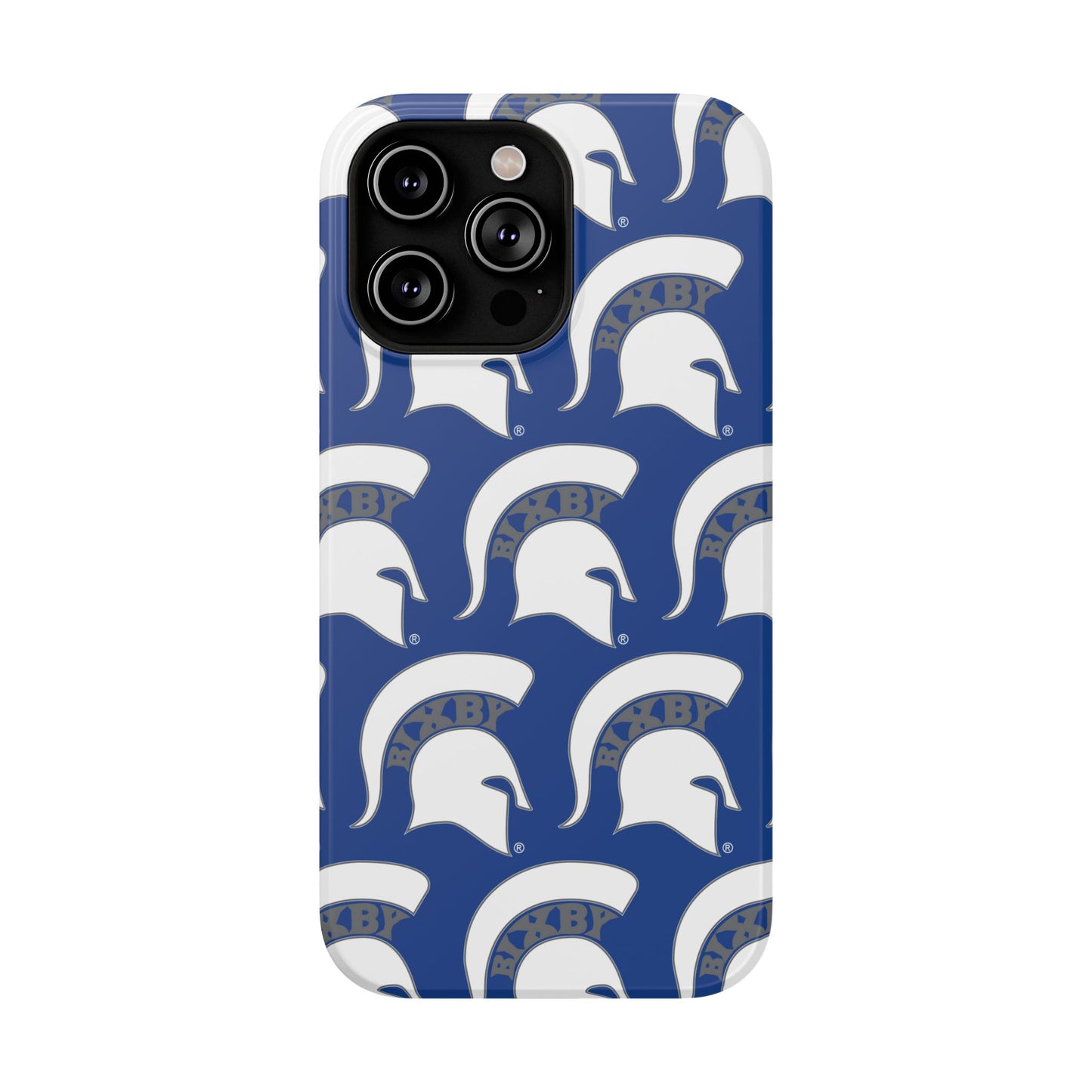 Bixby Spartan White Logo Impact Resistant iPhone Case
