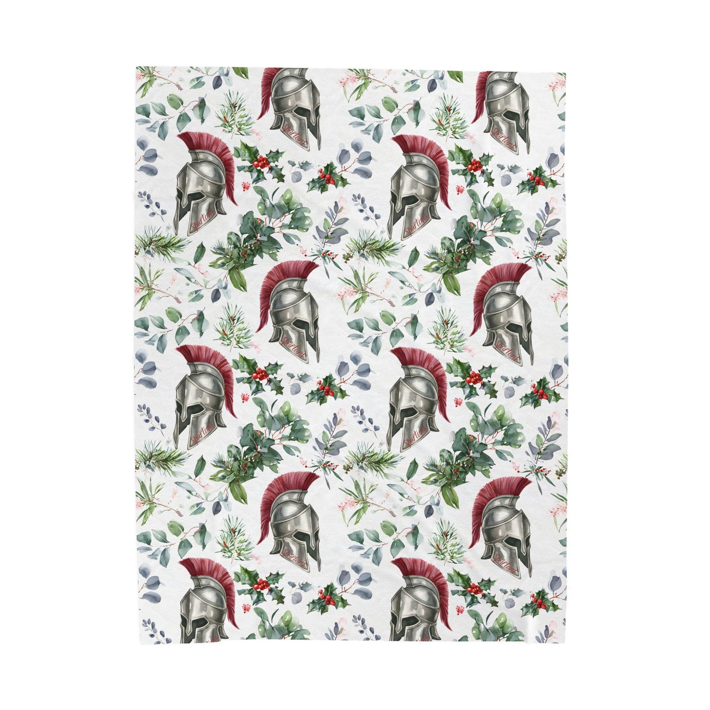 Spartan Christmas Floral Velveteen Plush Blanket