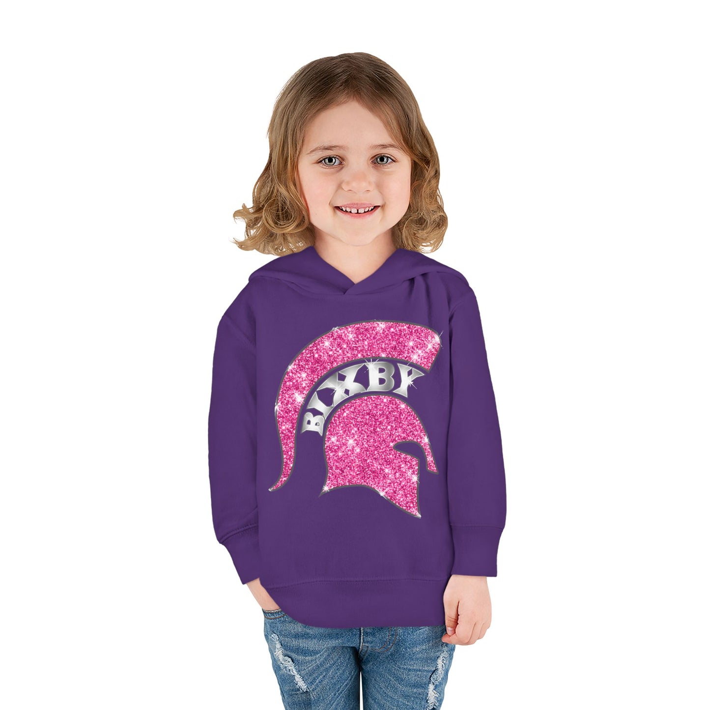Bixby Spartans Pink Bling Toddler Rabbit Skins Hoodie