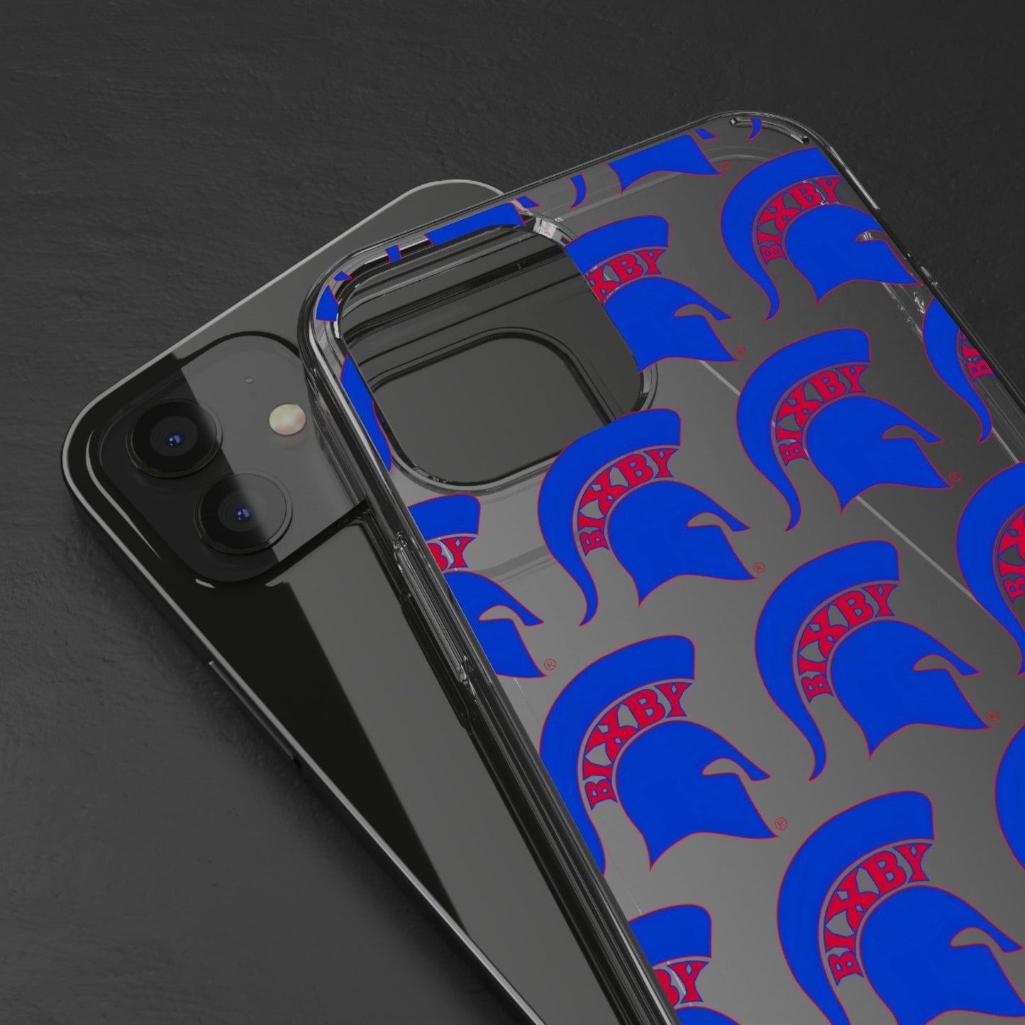 Spartan Blue Logo Clear Apple Phone Case