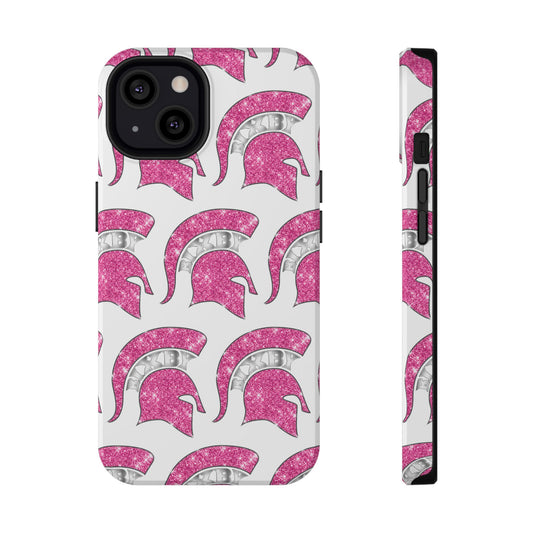Bixby Spartan Pink Bling Logo Impact Resistant iPhone Case