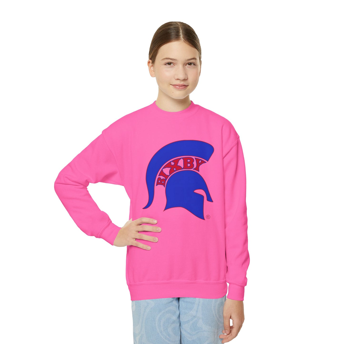 Spartan Blue Logo Youth Gildan Sweatshirt