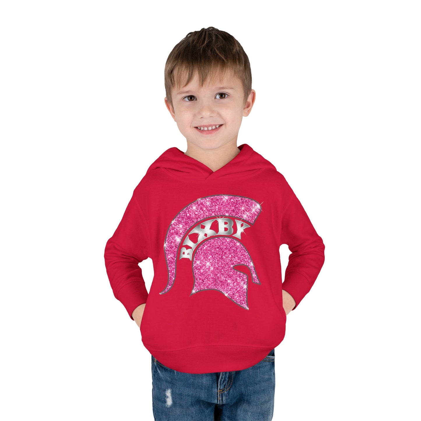 Bixby Spartans Pink Bling Toddler Rabbit Skins Hoodie