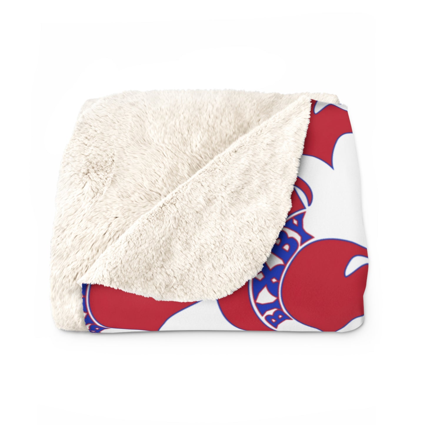 Spartan Red Small Pattern Logo Comfy Sherpa Fleece Blanket